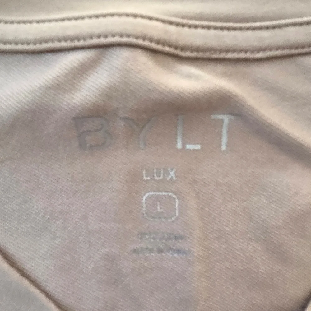2pk BYLT Lux V-Neck T-Shirt Bundle Mens Large Green Taupe Drop Cut Short Sleeve